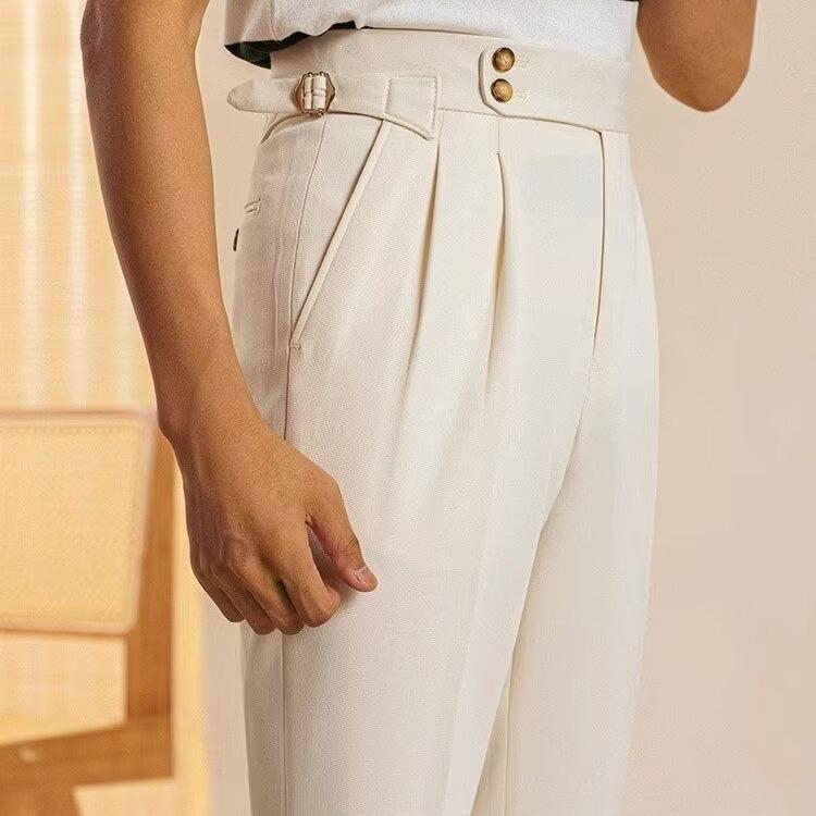 2024 Men's Spring/Autumn Slim Straight Nine-point Business Trousers