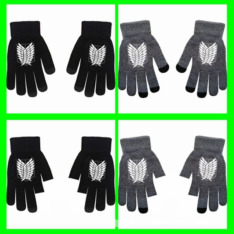 One Piece, Luffy, Chopper, Zolona Mero, Anime Online Game Peripheral Gloves, Gray Full-finger Autumn and Winter Warm and Cold Protection