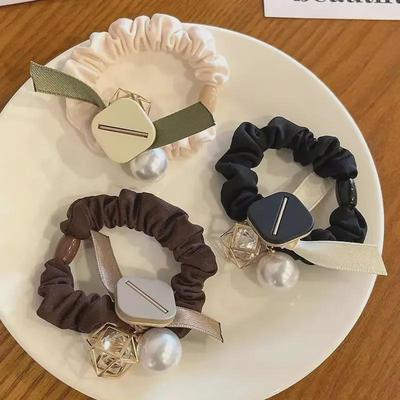 Elegant Japans & Koreaans Parel Strik Haaraccessoire - Hoge Elastische Darmenstijl Touw