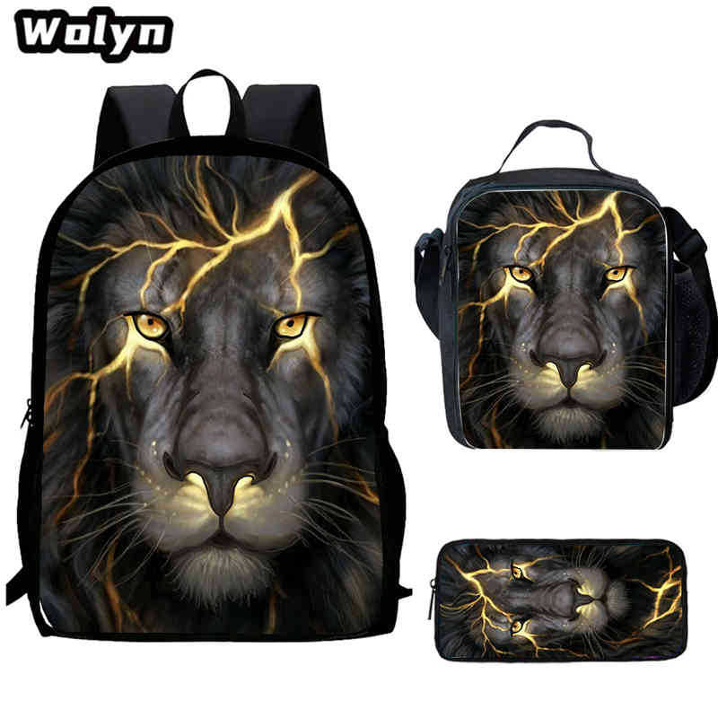 Lion King Schoolbag High Definition Printing Multi-Function Cross-Border Burden Reduction Large Capacity Backpack