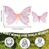 Magical Fairy Costume Accessories with Glittery Butterfly Wings Stylish Shimmering Butterfly Wings for Themed Parties Dress-Up