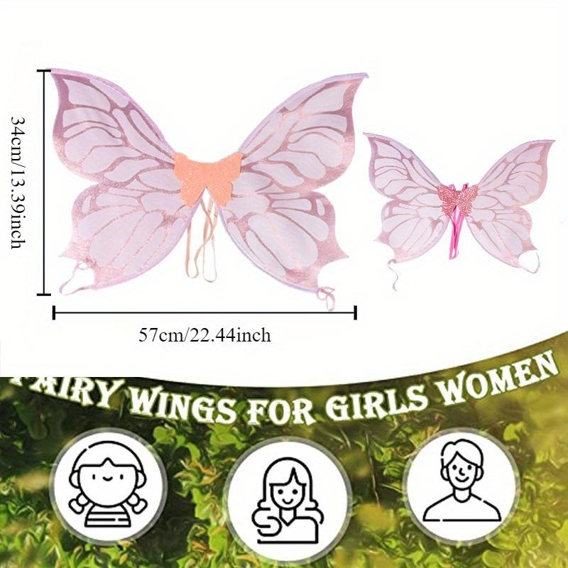 Magical Fairy Costume Accessories with Glittery Butterfly Wings Stylish Shimmering Butterfly Wings for Themed Parties Dress-Up