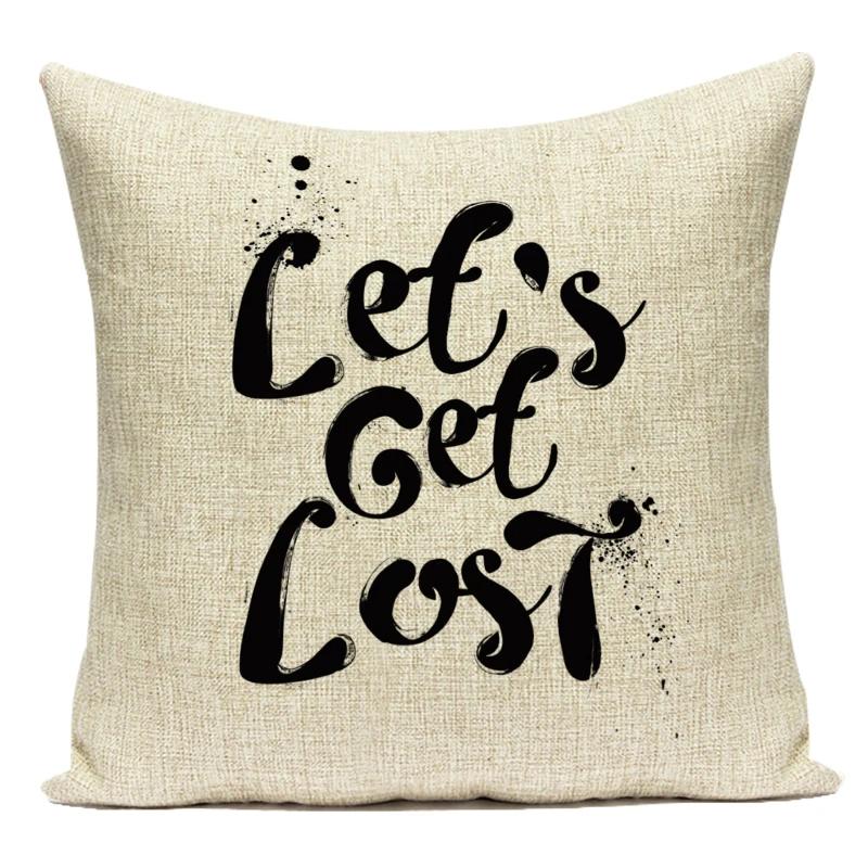 Simple Black White Cushion Animal Letters Coffee Home Polyester Pillowcase Car Sofa Home Decorative Throw Pillow Covers