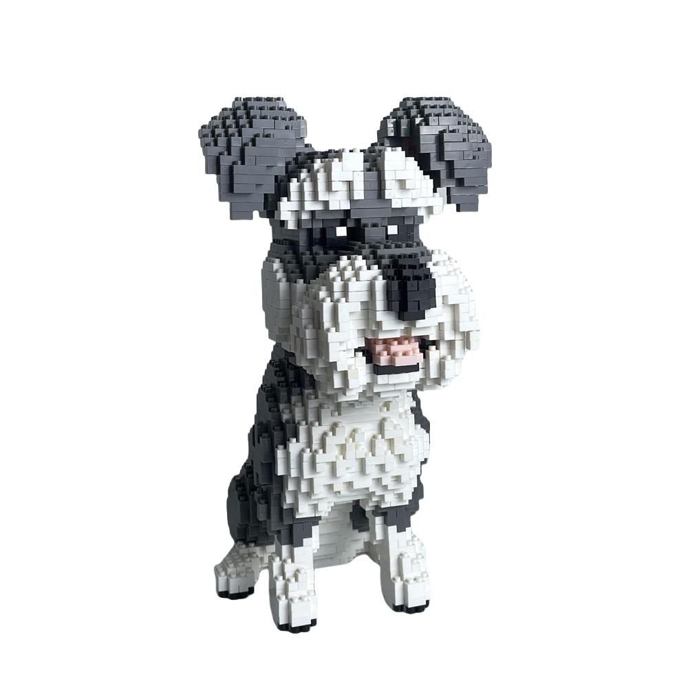 Kannte Gebaut Schnauzer Hund Modell Micro Mini Bausteine Spielzeug Perfektes Spielzeug für Haustierliebhaber Schönes Ausstellungsstück Dackel Haustier