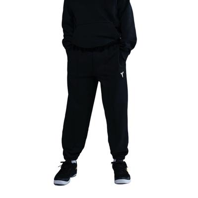 Teenagers Knitted Sweatpants Therma FIT Kobe Collection, Casual Fleece Lined Thermal Elastic Cuff Black/White HJ1015-010