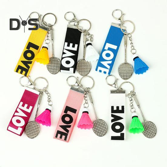 Mini Badminton Keychain Badminton Racket Backpack Accessory Sports Keyring Gifts for Badminton Lover Players