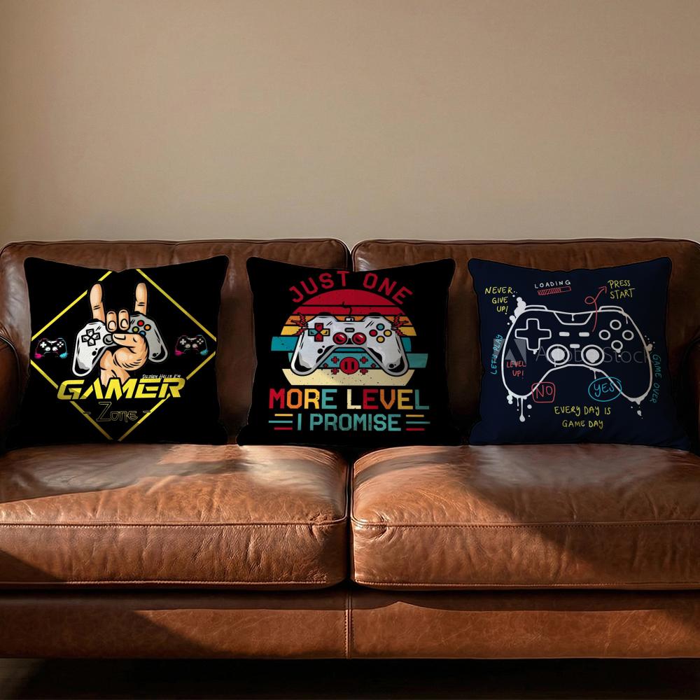 Colorful Graffiti Gamepad Cushion Cover Soft Reversible  Durable Pillow Cover  MultiScene Use for Home  Car Daily Comfort