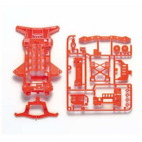 Tamiya Mini 4WD Special Edition Super XX Fluorescent Chassis Set (Orange/Yellow) 95479