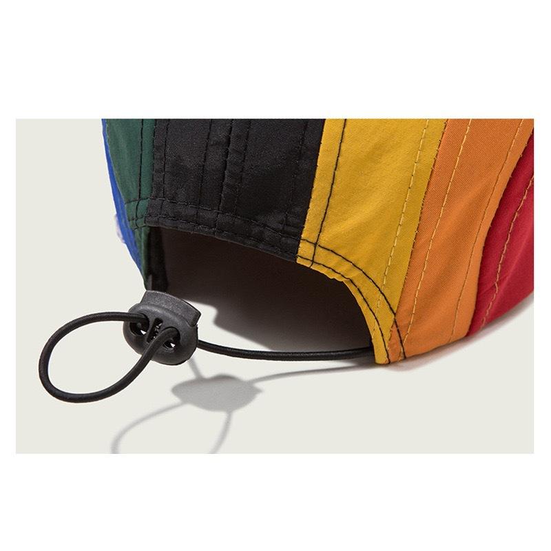 Hat Female Sunscreen Alphabet Harajuku Trend Rainbow Splicing Melon Rind Baseball Cap Outdoor Couple Sun Hat