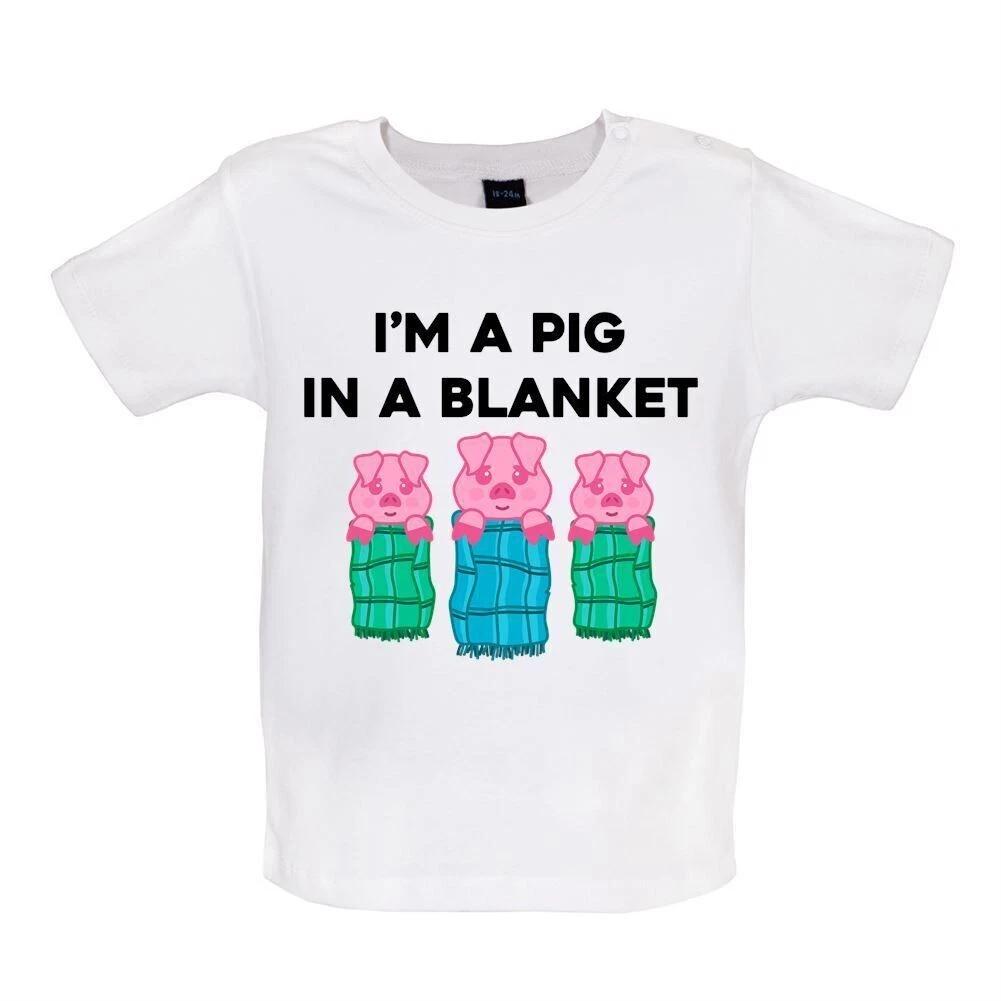 

I m A Pig In A Blanket - Kids Baby Kids Boys Girls Unisex T-Shirt / Bodysuit - Funny Christmas Dinner 130