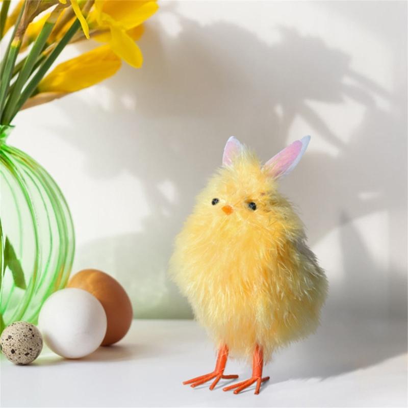 Osterhühner-Dekorationen, künstliche Hühnerfigur, handgefertigtes kleines gelbes Hühnerspielzeug für den Supermarkt