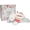 Doudou Et Compagnie - Peluche Lapin - 25 Cm - Lapin Pompom Blanc/Terracotta - Jolie Boîte Cadeau - Happy Boho - Happy Doudou To