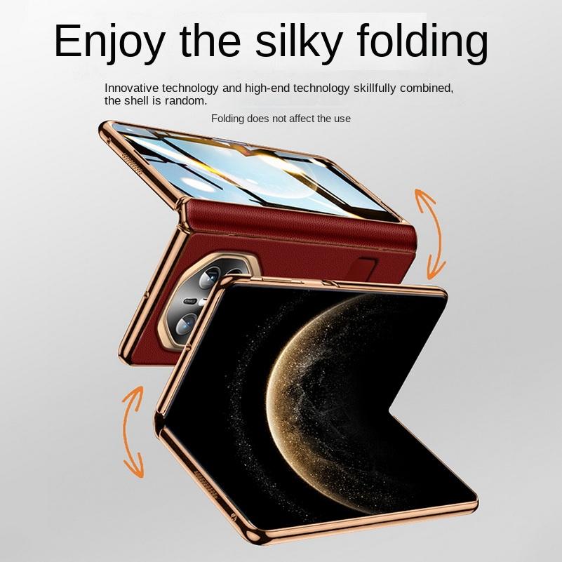 Leather Plated Frame with Tempered Glass Protective film Case For Huawei Mate X6 MATE X6 All-inclusive Hinged Cover