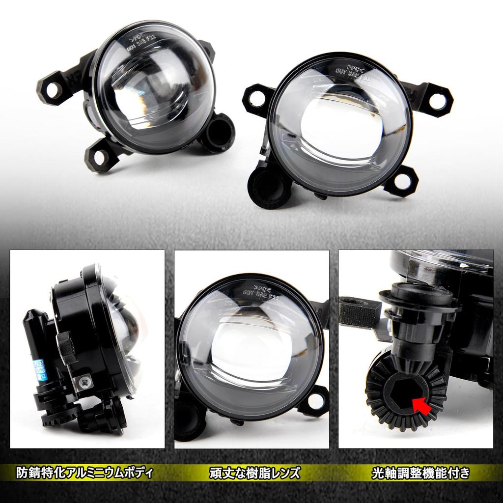 REPTICO Fog Lamp Universal Fit for and Other Compatible with L1B Serena Delica Caravan Taft and Factory Adjustable Beam Beautiful Cut IP67 and Impact