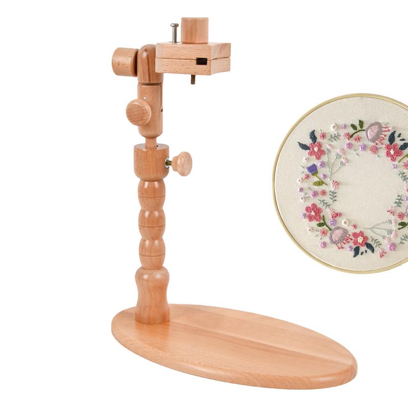 Embroidery Hoop Holder Beechwood Tabletop Embroidery Hoop Rack Adjustable Rotatable Needlework Stand Embroidery Hoop Holder Desk United States