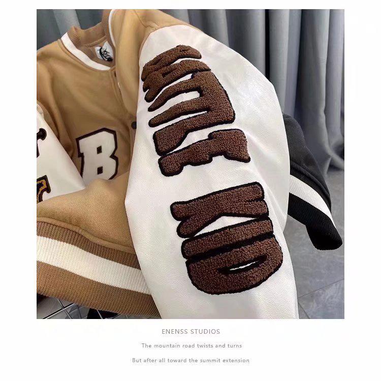 2023 Women's Retro Embroidered Baseball Jacket - American Style, Cotton, Loose Fit for Spring & Autumn