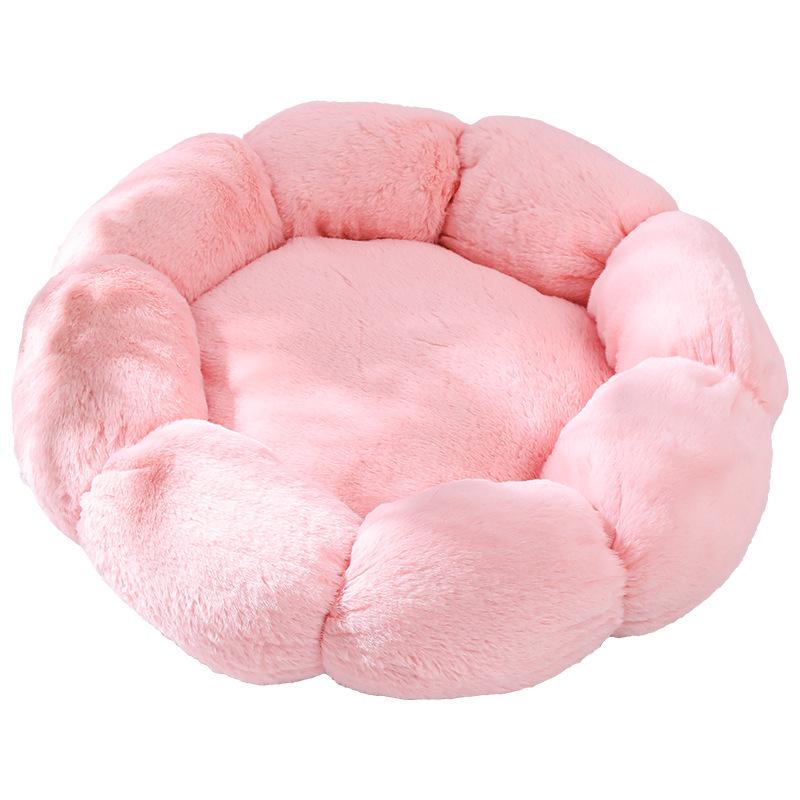 All-Season Plush Flower Pet Bed for Cats, Dogs & Rabbits