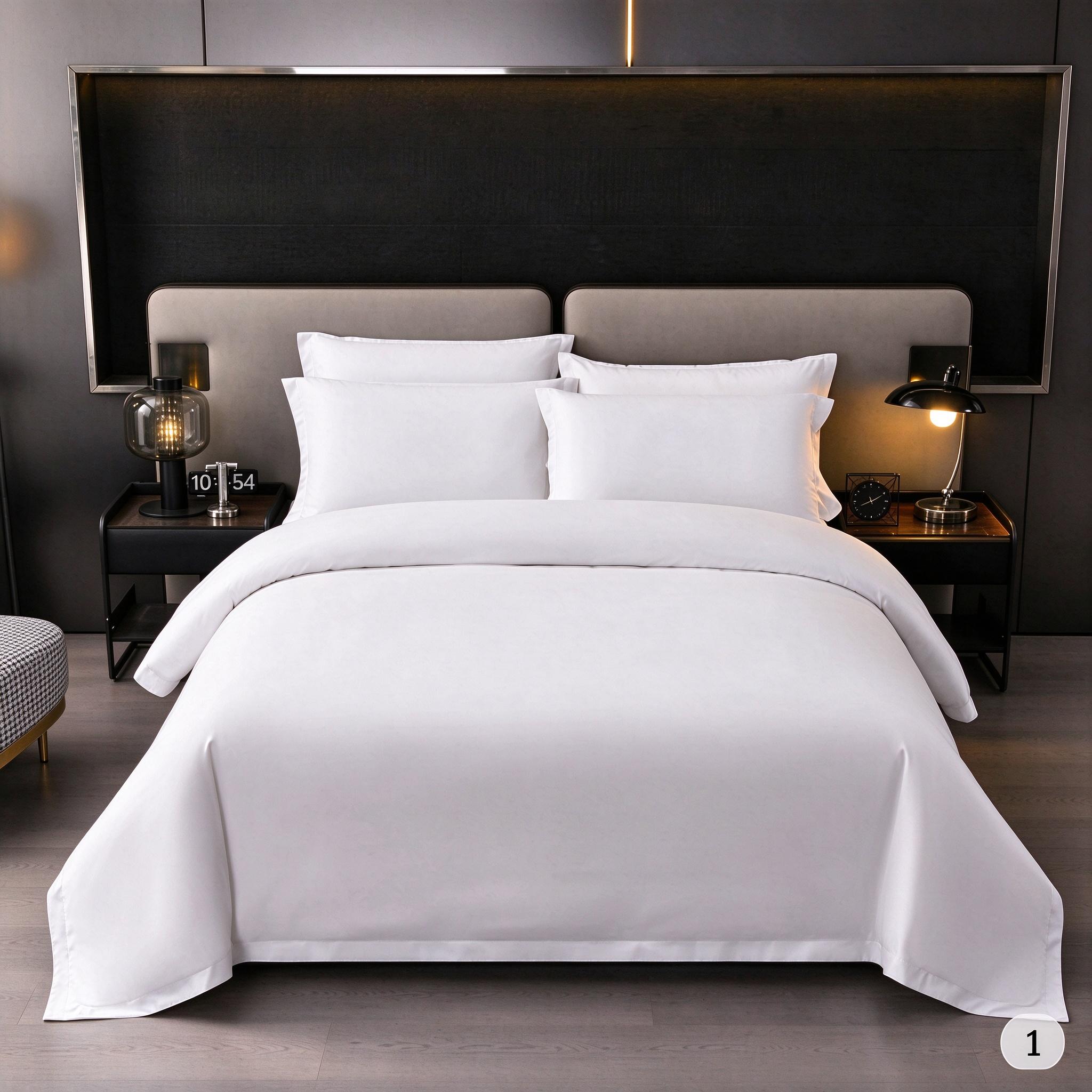 White Hotel Style 4-Piece Bedding Set