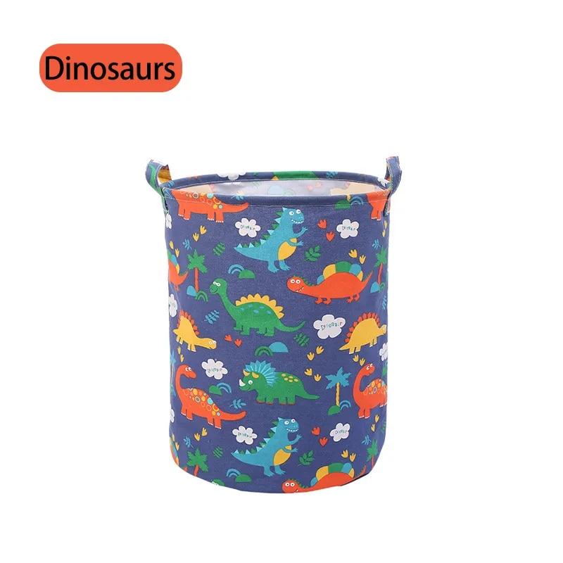 Cotton Linen Dirty Laundry Basket Foldable Round Waterproof Organizer Bucket Clothing Children Toy Home Large Capacity Storage