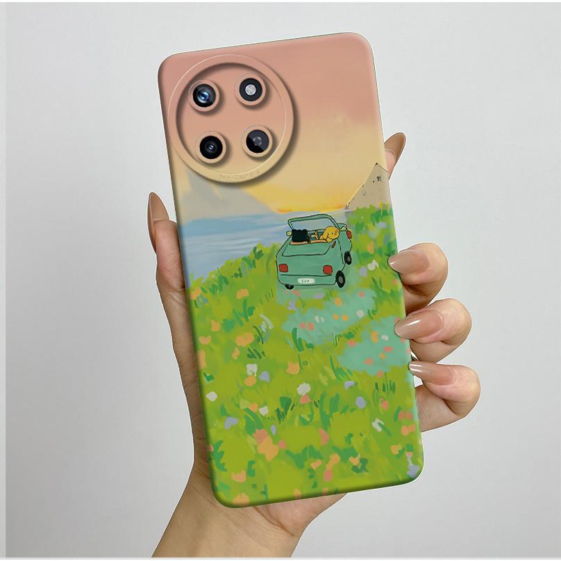 

For Realme 11 4G Casing Fashion Butterfly Flowers Liquid Silicone Soft TPU Camera Protection Phone Cover For Realme11 4G Funda Realme 11 4G