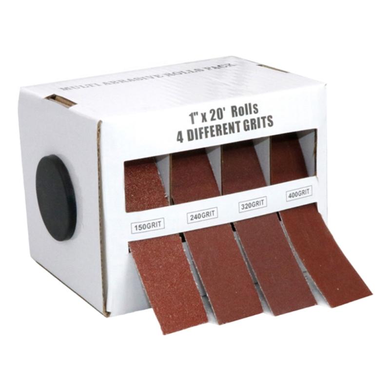 

Emery Cloth Roll, 4/5/6 Grits Abrasive Sandpaper Rolls Assorted Sand Paper with Dispenser for Woodworking Automotive