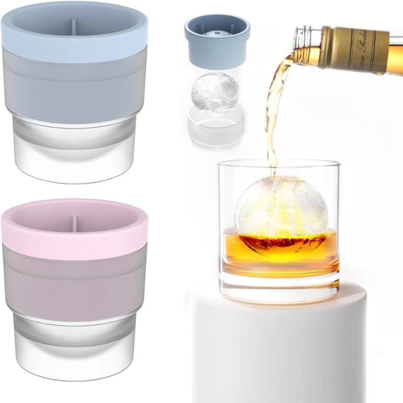 Whiskey Silicone Round Ice Hockey Mold Maker Large Spherical Ice Cube Ice Tray Grinder Suitable for Bar Home Kitchen Supplies