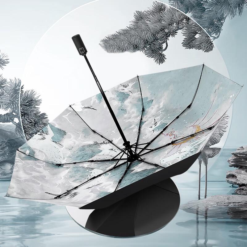 OIMG National Tide Crane Art Automatic Folding UV Umbrella