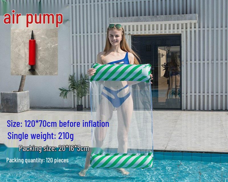 New Arrival Adult Inflatable PVC Water Lounger - Striped Mesh Floating Hammock