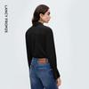 LANCY Commuter Style Tie-Neck Pleated Sleeve Blouse
