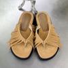 Summer Muller Slippers Women Pig Suede Fringe Modern Slippers Tassel Square Head Lazy Shoes Leisure Slides Flip Flops Sandal