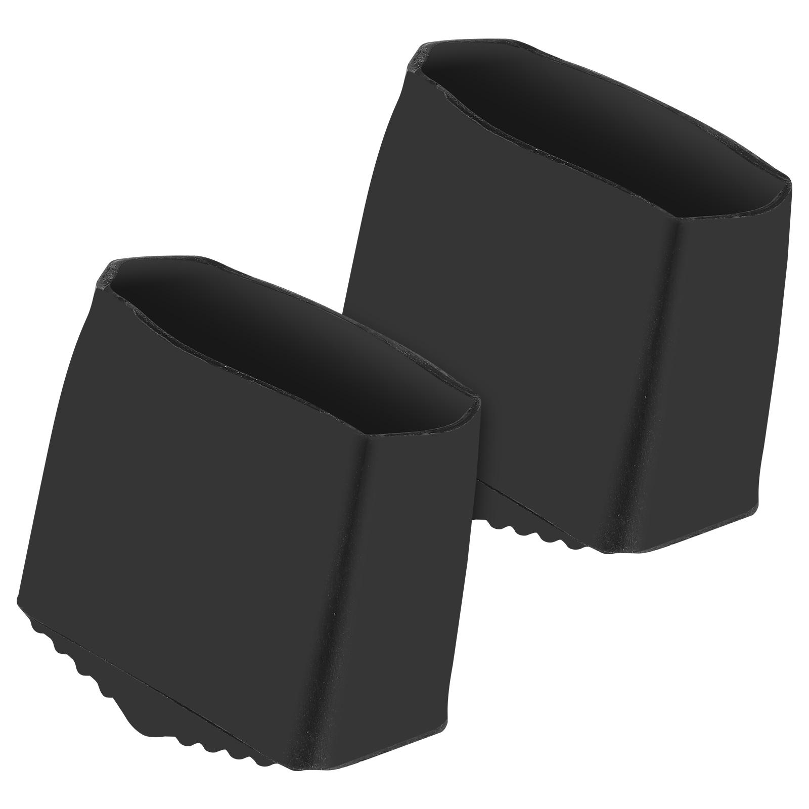 

2 Pcs Black Rubber Ladder Feet Covers Non Pads 2x4cm Square Stabilizer Protective Foot Caps for Home Furniture Legs чорний