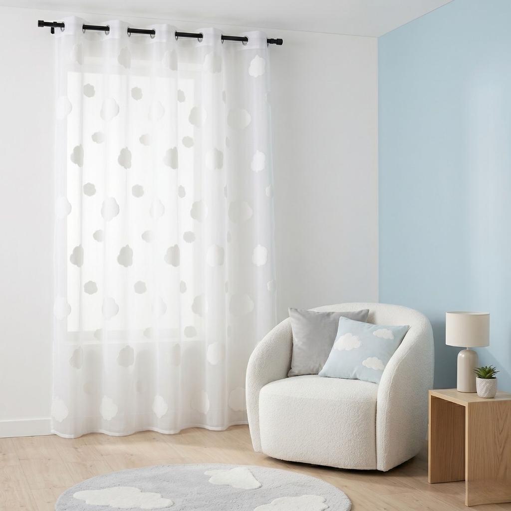 Firana Moby Biała 140X260 Cm Chmurki