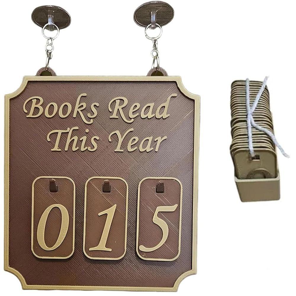 Gelesene Bücher dieses Jahr Bücherregal Zähler Buchdeko Buchliebhaber Schild Leseplan Management