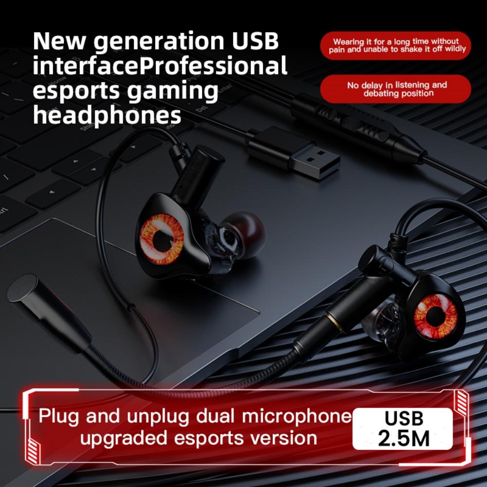 Type-C/3.5mm/USB Wired Headphones Gaming Headsets With Mic Earphones Wired Bass Stereo Esports Gamer Earbuds For Phones Computer 4