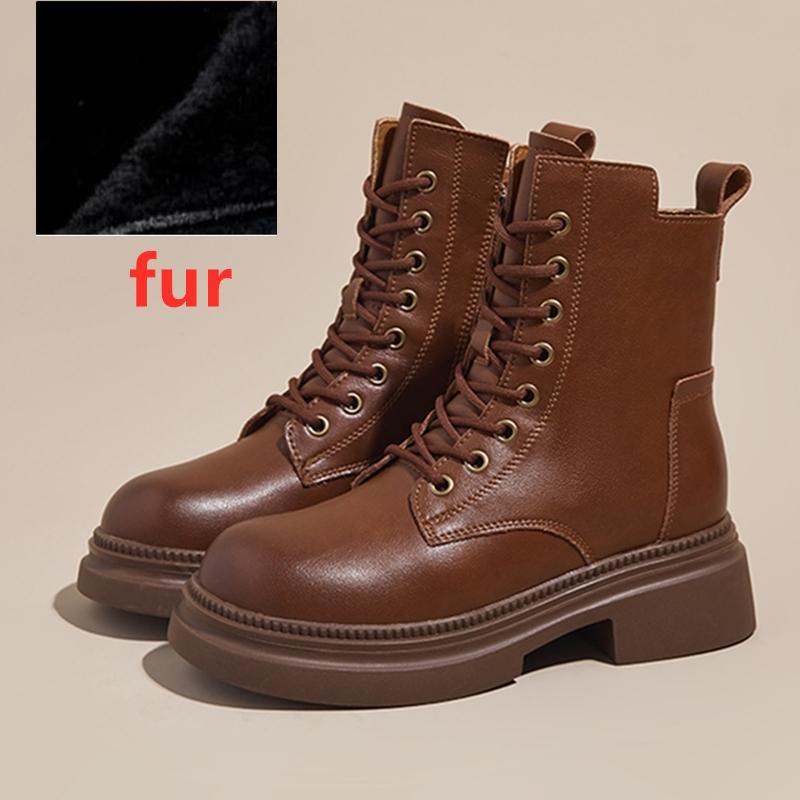 Winter Shoes Boots Women Large Size  Non-slip Women's Snow Boots Genuine Leather Warm Women's Ankle Boots