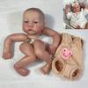MRB 19 Zoll Bereits Bemalte Reborn-Puppenteile Levi Wach Lebensecht Baby 3D-Bemalung mit sichtbaren Adern Stoffkörper Enthalten