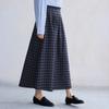 INMAN Women's Retro Plaid A-Line Skirt