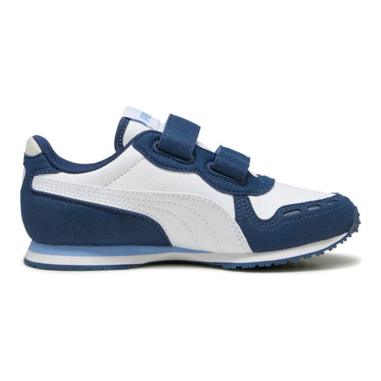 Puma Cabana Racer Comfortable Lightweight Low-Top Casual Shoes Kids sneaker White Light-Blue 383730-12