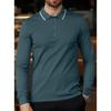 Men S Solid Color Long Sleeve Casual Thin Polo Shirt