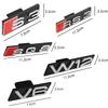 3D S3 S4 S5 S6 S7 S8 Logo ABS Car Front Grille Badge Sticekr Decoration For  Audi SQ3 SQ5 SQ7 SQ8 W12 V6 RS3 RS4 RS5 RS6 RS7 RS8