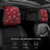 2pcs Bling Car Headrest Covers for Women Full Rhinestone Headrest Fits Most Cars