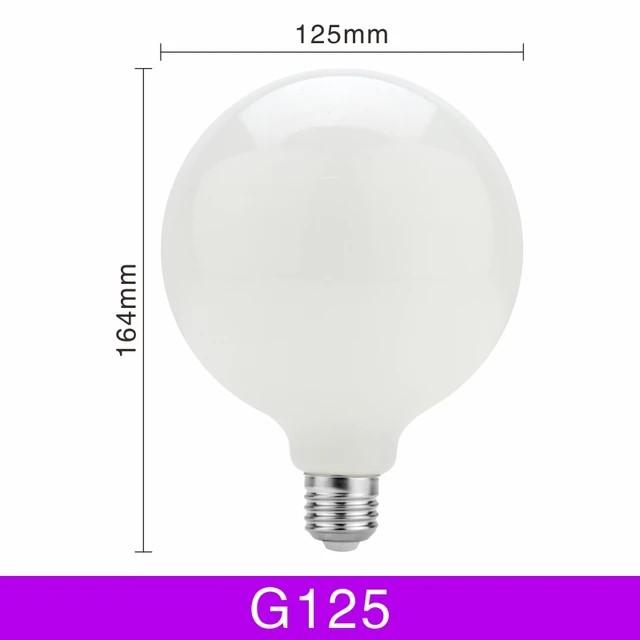 G80 G95 G125 Milky Glass Bulb E27 5W Edison LED Bulb AC110V 20V Round Bulb Cool/Warm White Lampada LED Sound Control AC 85V-265V