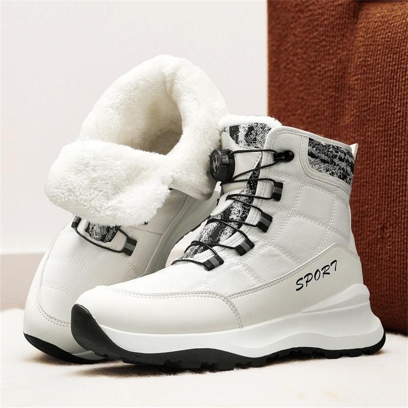 Mens Soft Elastic Leather Winter Warm Cold Padded Snow Boots Thick Bottom Non-slip Wear Outdoor Leisure Sports Running Mountaineering Cotton Boots 39 6150₽