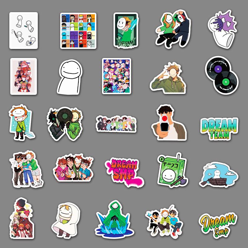 50 Photos Dream Smp Cartoon Personalized Game Creative Guka Laptop Suitcase Car Refrigerator DIY Stickers