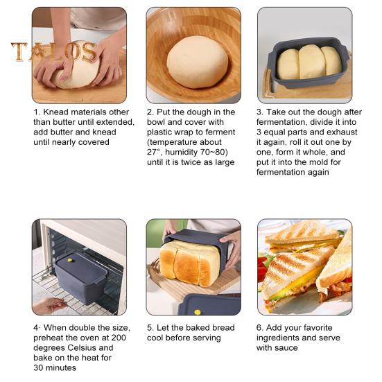 Foldable Silicone Bread Mold Food-Grade Rectangular Sourdough Baking Pan & Storage Container for Toast Cakes Space-Saving Kitchen Tool for Home