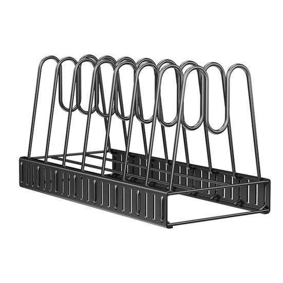 Szintes Állítható Serpenyőrendszerező Edénytároló Állvány Edény- és Serpenyőtartó Lábasállvány Konyhai Pultra és Szekrénybe