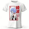 Anime Neon Genesis Evangelion Rei Gedenkausgabe Reine Baumwolle Kurzarm Herren Damen Lässig Locker Bequem Sport T-Shirt