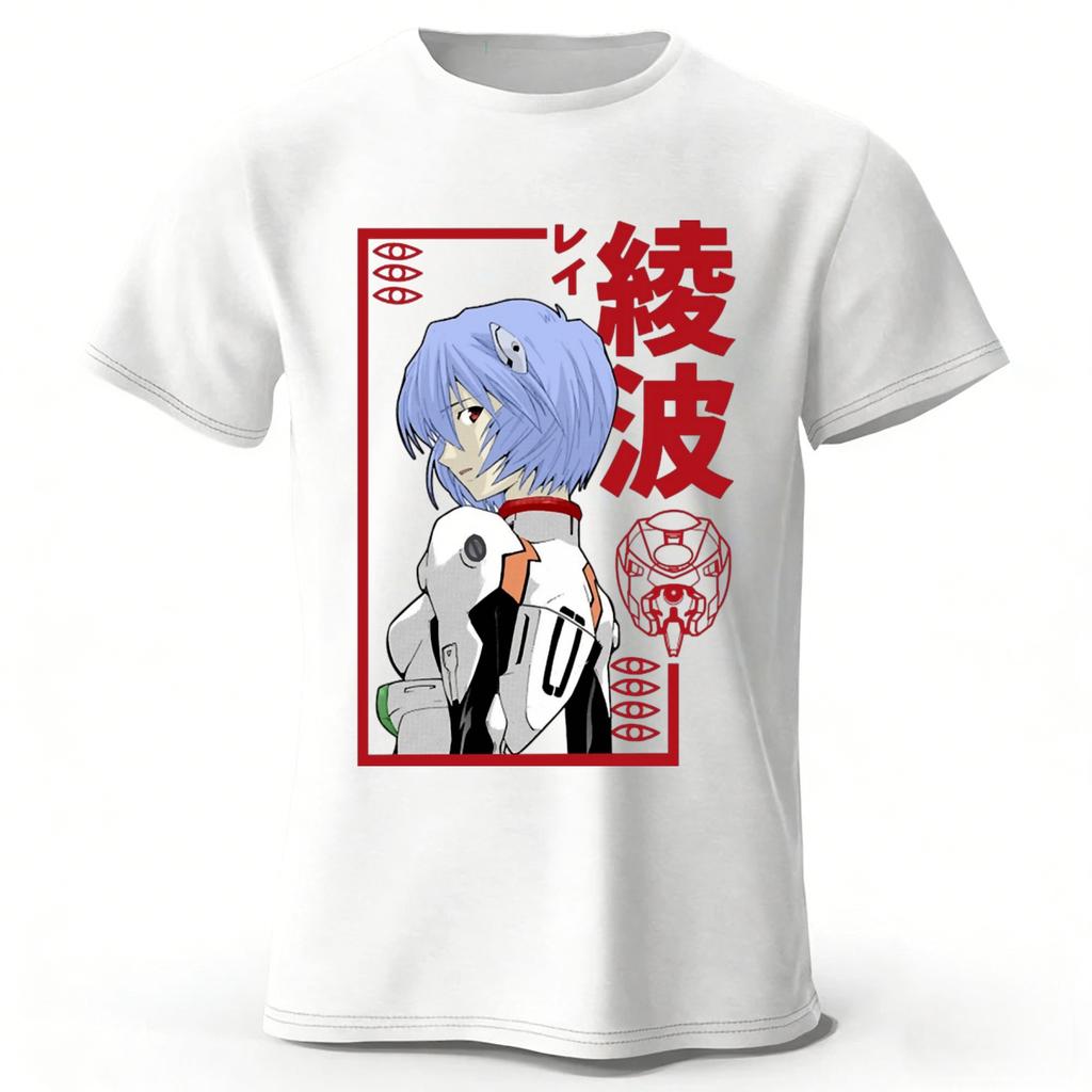 Anime Neon Genesis Evangelion Rei Memorial Edition Pure Cotton Short-Sleeve Men Women Casual Loose Comfortable Sports T-Shirt