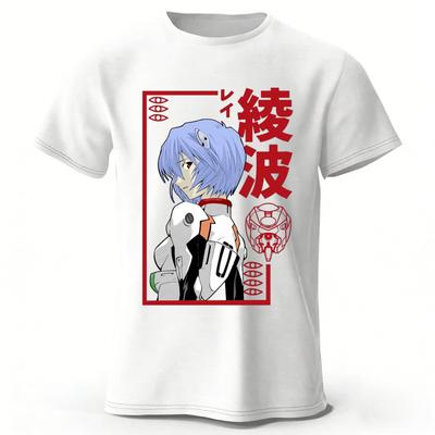 Anime Neon Genesis Evangelion Rei Memorial Edition Čistá bavlna Krátký rukáv Pánské Dámské Ležérní Volné Pohodlné Sportovní Tričko