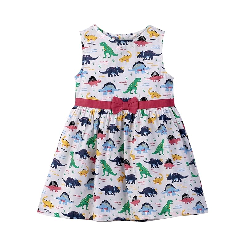 Dino print bow detail dress Multi 3 Years